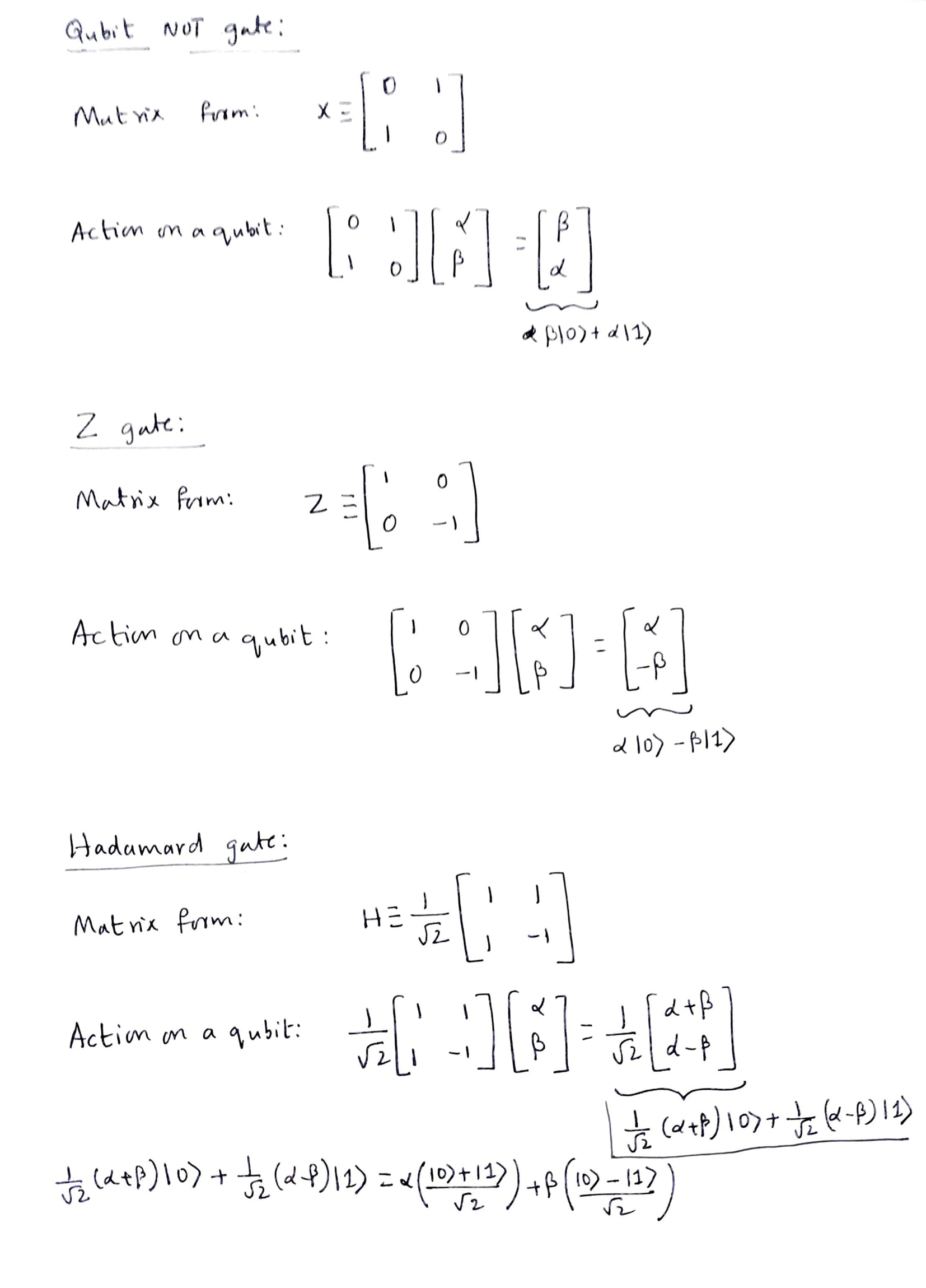 Single qubit gates